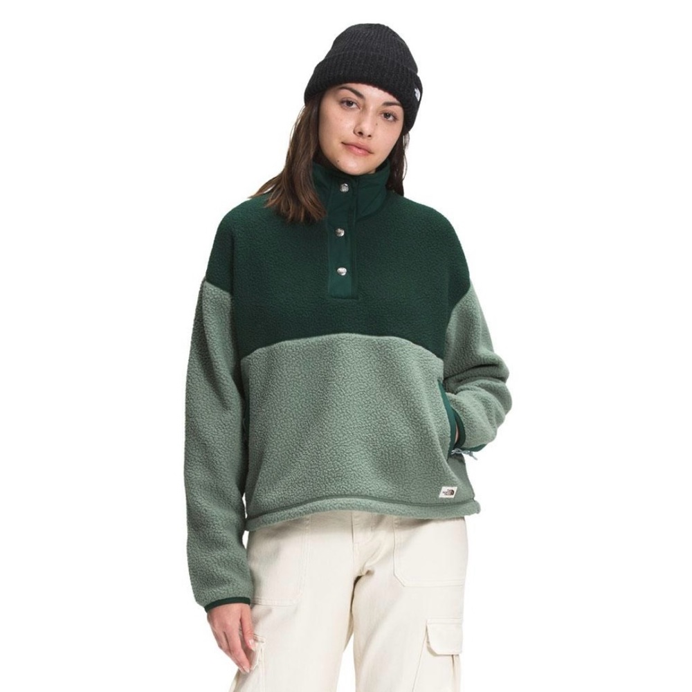 The North Face green fleece pullover